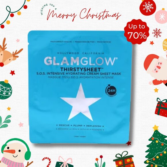 GlamGlow S.O.S. Thirstysheet Intensive Hydrating Cream Sheet Mask - 1 Sheet - Picture 1 of 4